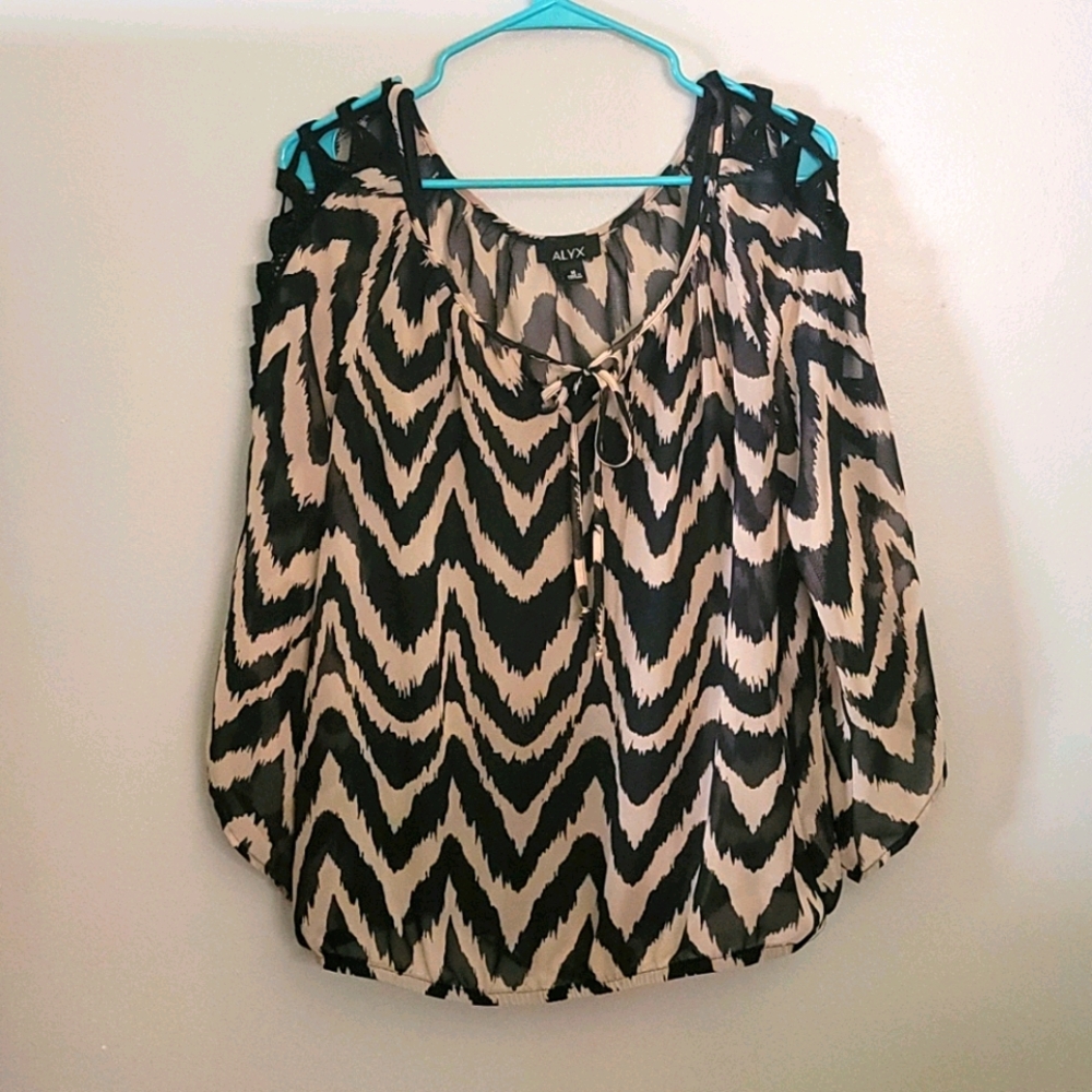 Animal print sheer top